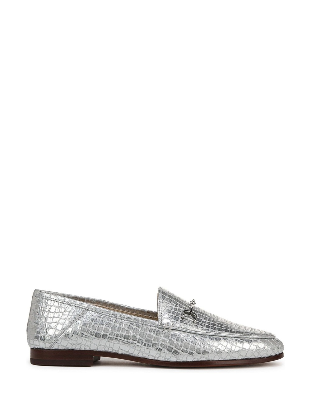 Sam Edelman Silver Croc-Embossed Loafer